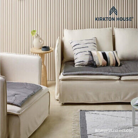 Kirkton House 3 Pack Velvet Linen-Look Grey Square Sofa Pad 70cm x 70cm