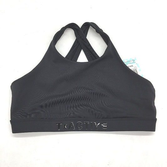 TILII Activewear Black Sports Bra Cross Back Fitness Top Ladies Size 10