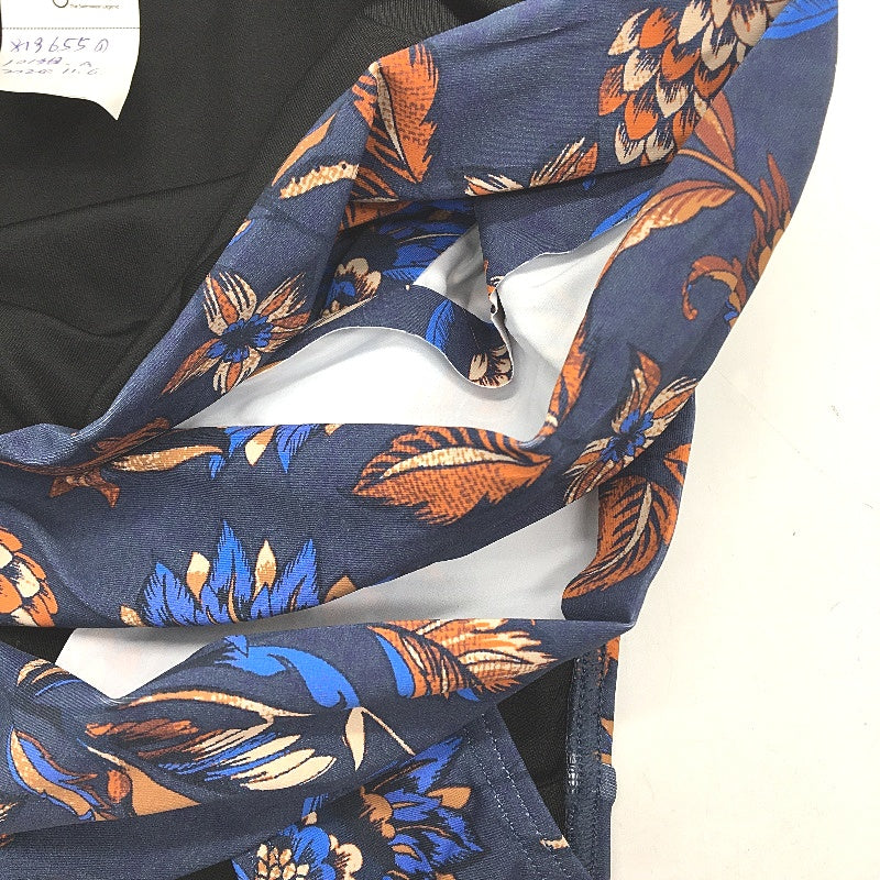 Myer Navy Blue Floral Patterned Cross Front Brief Bikini Bottom Ladies Size 10