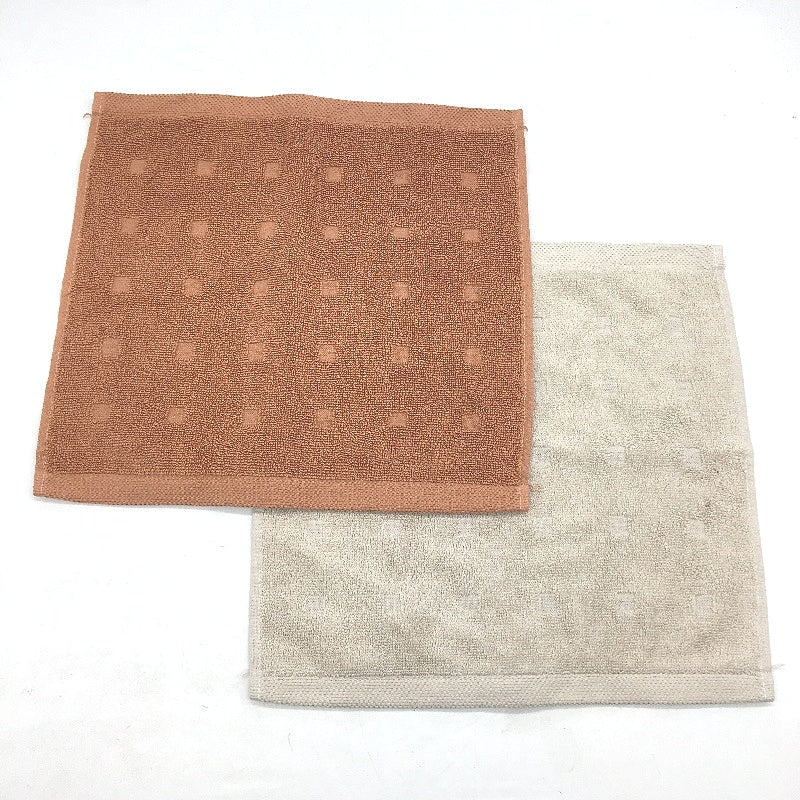 Kirkton House 10 Piece Beige & Clay Square Patterned Luxe Face Washers Pack NEW