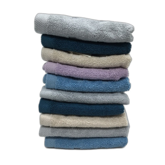 Kirkton House Square Patterned 10 Piece Mutlicoloured Luxe Face Washers Pack NEW