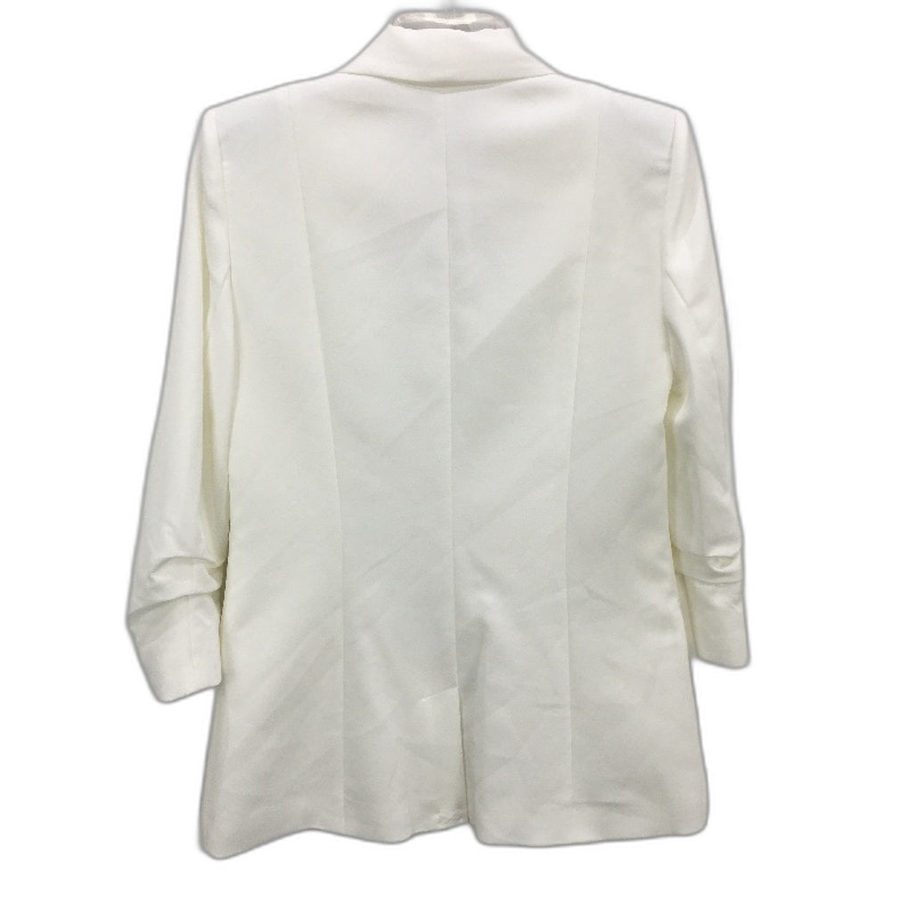 Portmans Mi Armour Bright White Ruched 3/4 Sleeve Lightweight Blazer Size 12 NEW