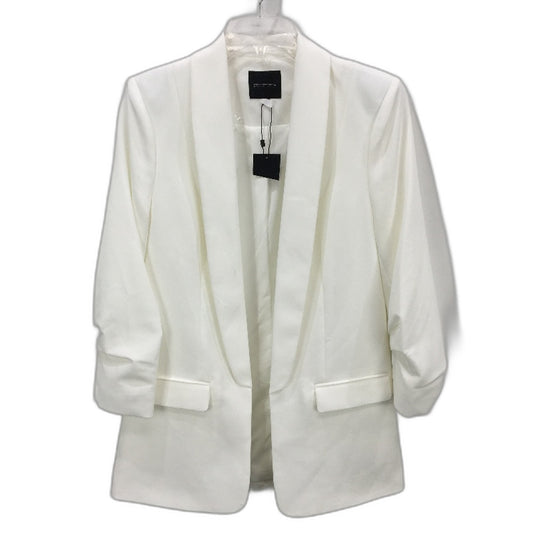Portmans Mi Armour Bright White Ruched 3/4 Sleeve Lightweight Blazer Size 14 NEW