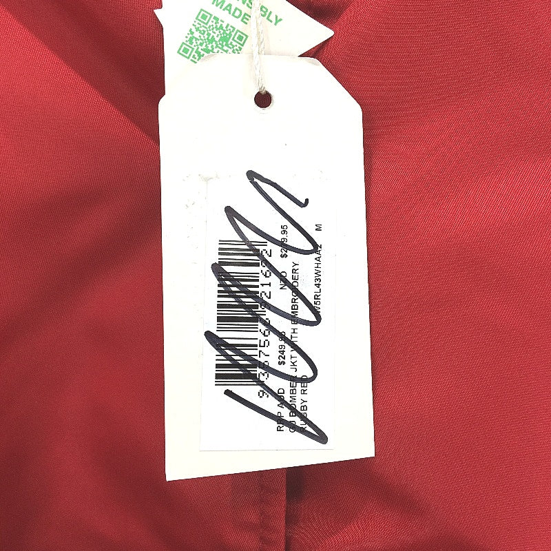 Guess Jeans Rusby Red Embroidered Logo Bomber Jacket Ladies Size M NEW