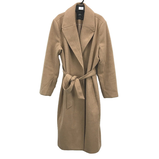 Jacqui E Tan Longline Winter Outerwear Belted Button Up Coat Ladies Size 16