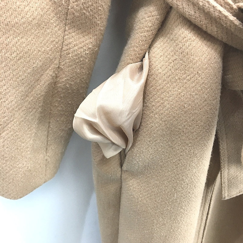 Jacqui E Tan Longline Winter Outerwear Belted Button Up Coat Ladies Size 16