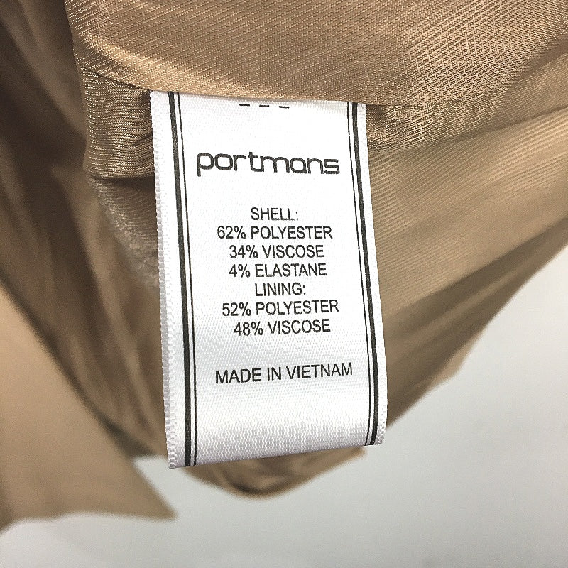 Portmans Soft Camel Sammi Single Breasted Outerwear Coat Ladies Size 12 NEW