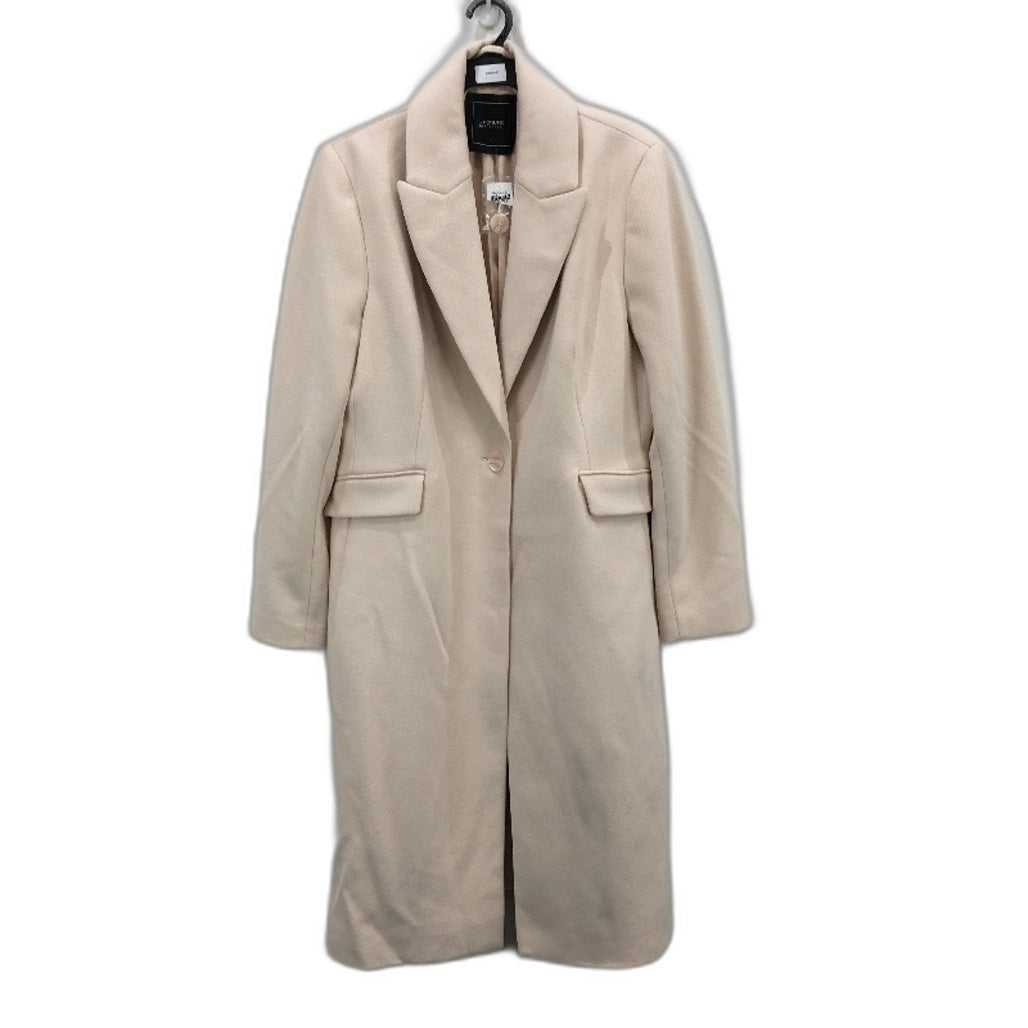 Jacqui E Cream Soft Touch Single Breasted Outerwear Coat Ladies Size 12 NEW