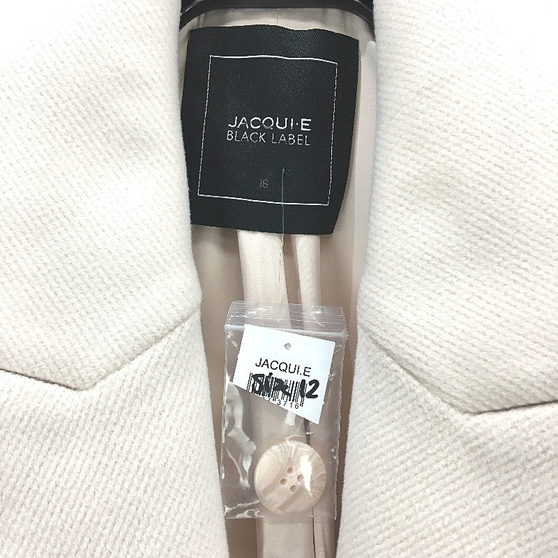 Jacqui E Cream Soft Touch Single Breasted Outerwear Coat Ladies Size 12 NEW
