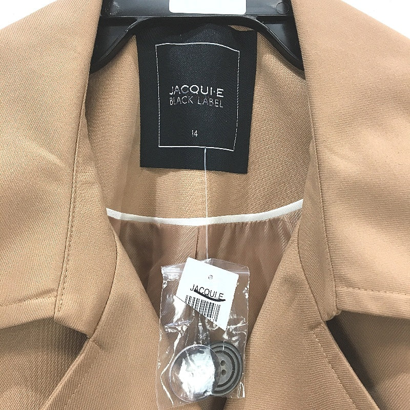 Jacqui E Double Breasted Outerwear Mid Length Trench Coat Ladies Size 14 NEW