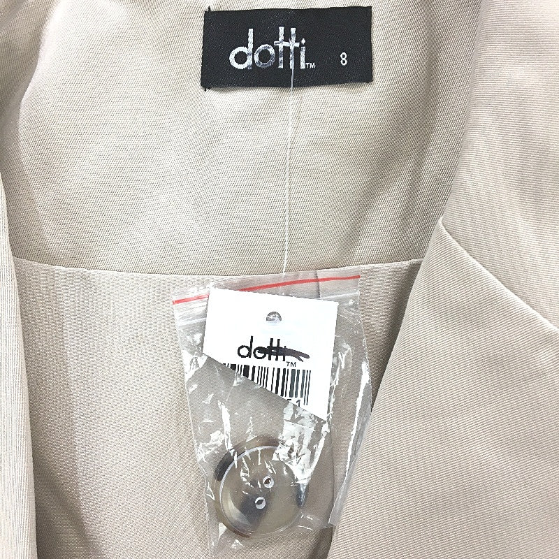Dotti Double Breasted Outerwear Belted Waist Trench Coat Ladies Size 8 NEW