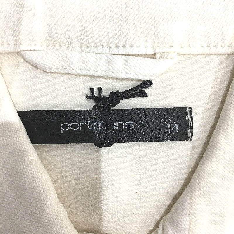 Portmans Cream Cotton Cropped Denim Button Up Short Sleeve Top Ladies Sze 14 NEW