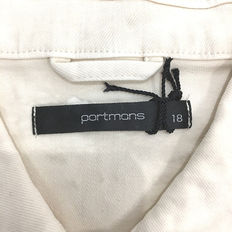 Portmans Cream Cotton Cropped Denim Button Up Short Sleeve Top Ladies Sze 18 NEW