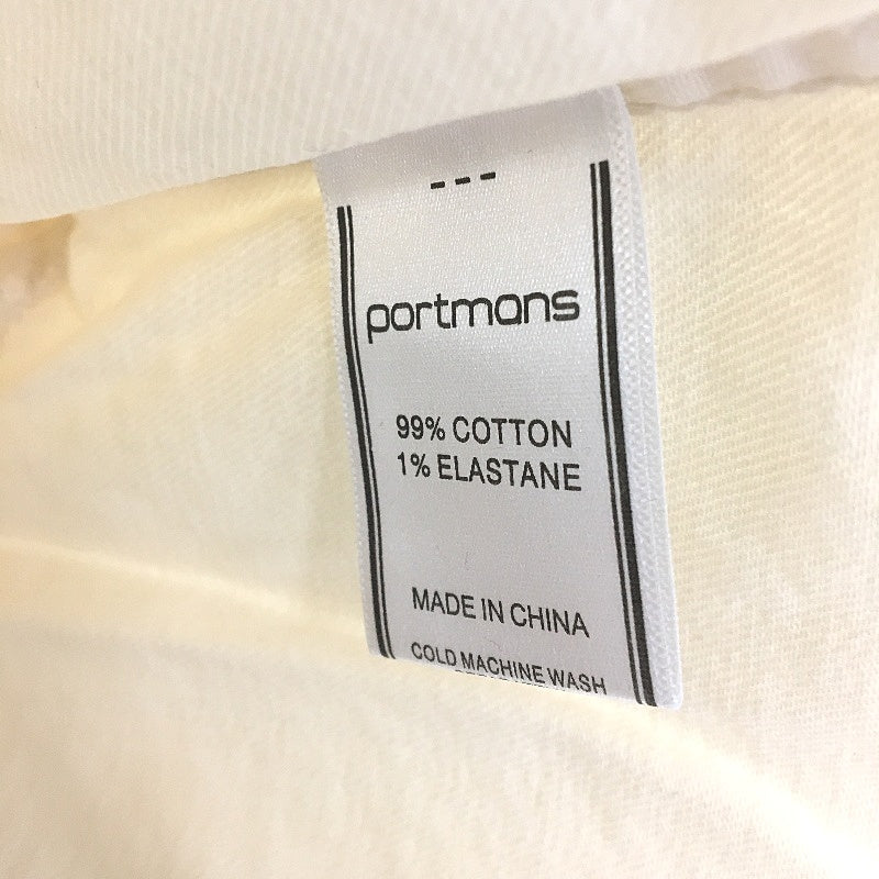 Portmans Cream Cotton Cropped Denim Button Up Short Sleeve Top Ladies Sze 18 NEW