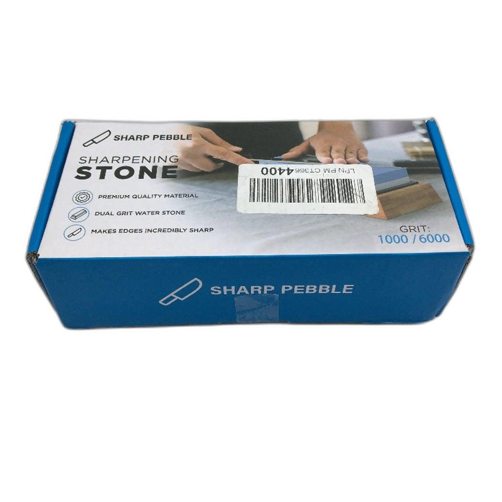 Sharp Pebble Premium Whetstone Knife Sharpening Stone Sharpener Bamboo Base NEW