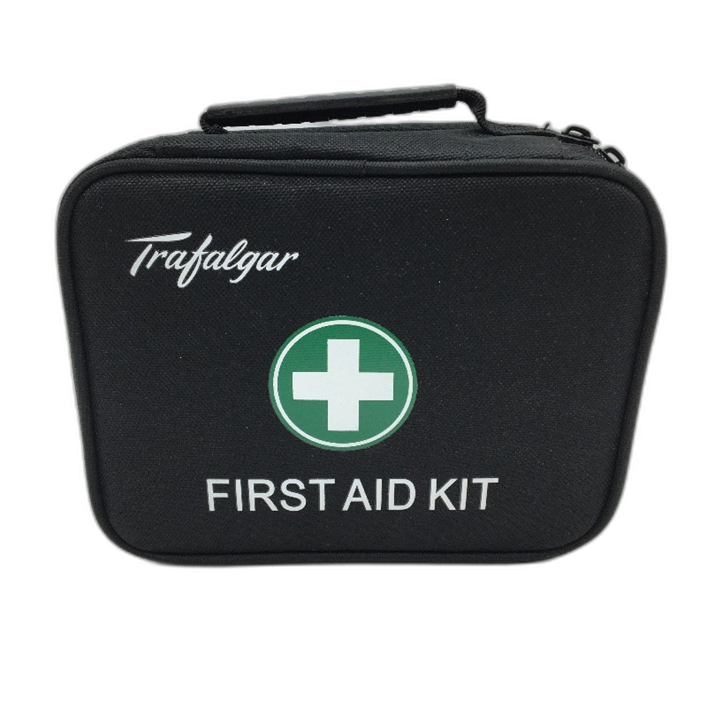 Trafalgar Family First Aid Kit With Carry Bag Home Car Workplace Emergency Black