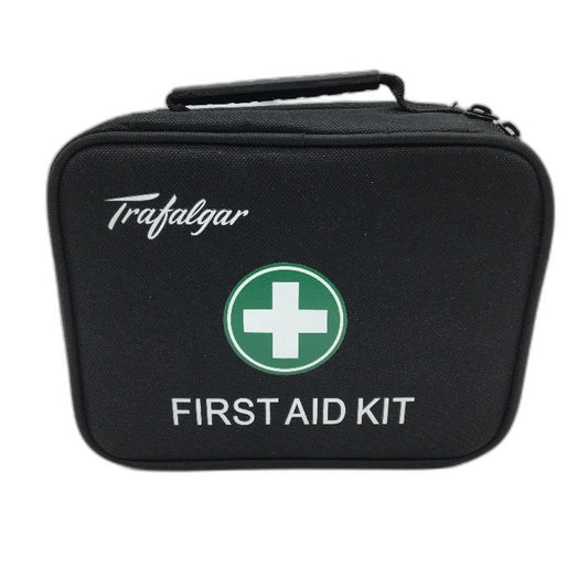 Trafalgar Family First Aid Kit With Carry Bag Home Car Workplace Emergency Black