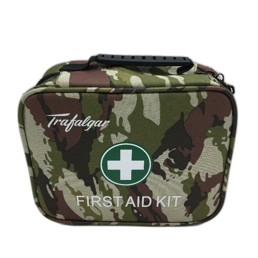 Trafalgar Family First Aid Kit With Carry Bag Home Car Workplace Emergency Green