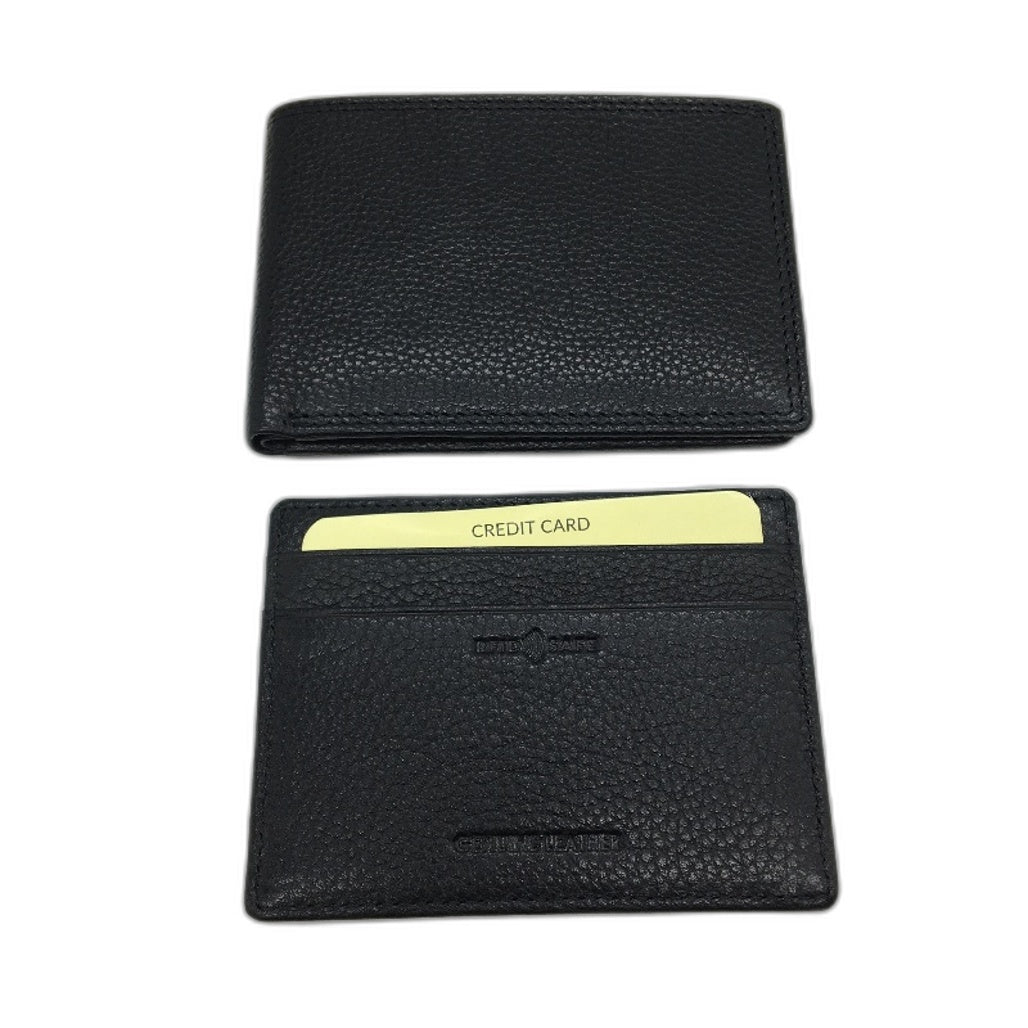 Westbay Genuine Leather Mens Wallet & Card Holder RFID Safe Gift Set Box Black