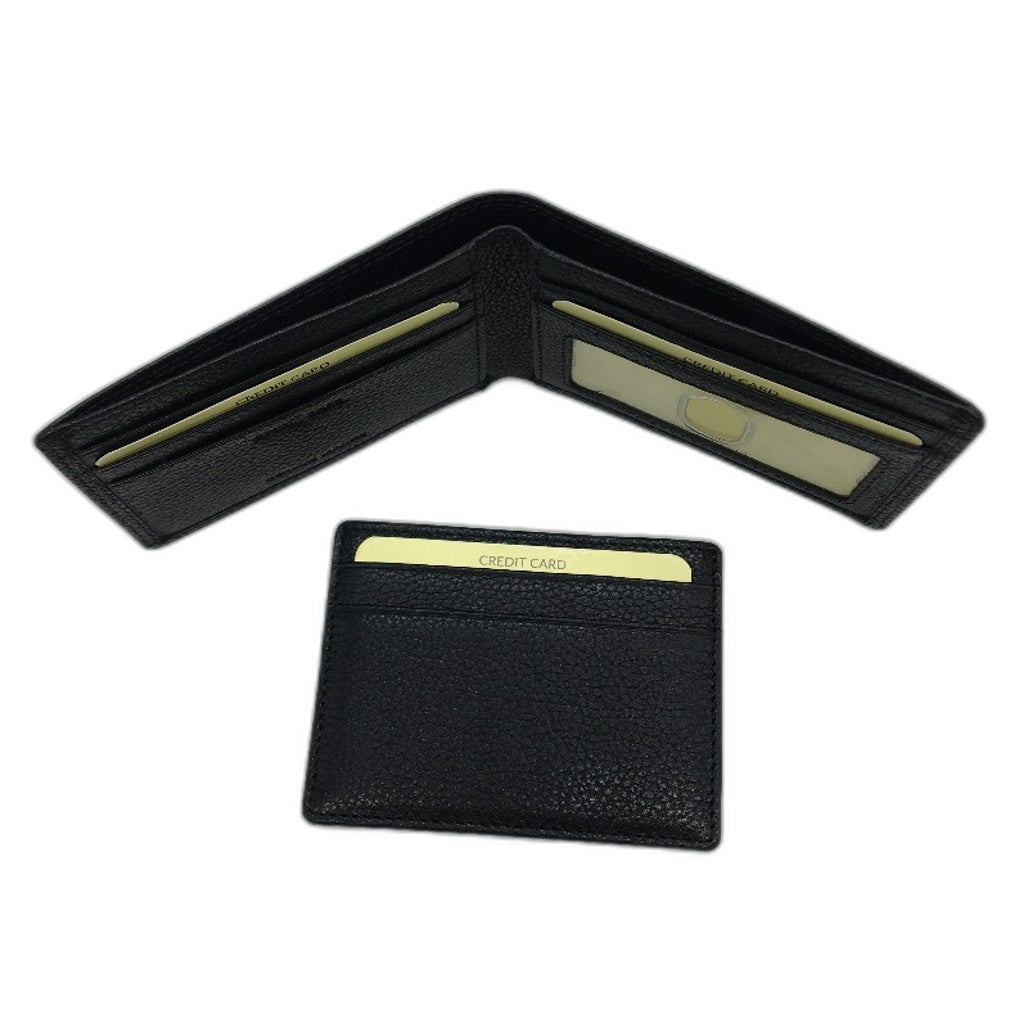 Westbay Genuine Leather Mens Wallet & Card Holder RFID Safe Gift Set Box Black
