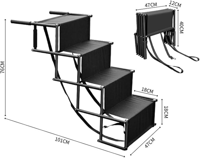 Folding 4 Tier Steps Stairs Sturdy Portable Ramp For Small Pets Dogs Cats NEW