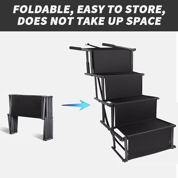 Folding 4 Tier Steps Stairs Sturdy Portable Ramp For Small Pets Dogs Cats NEW