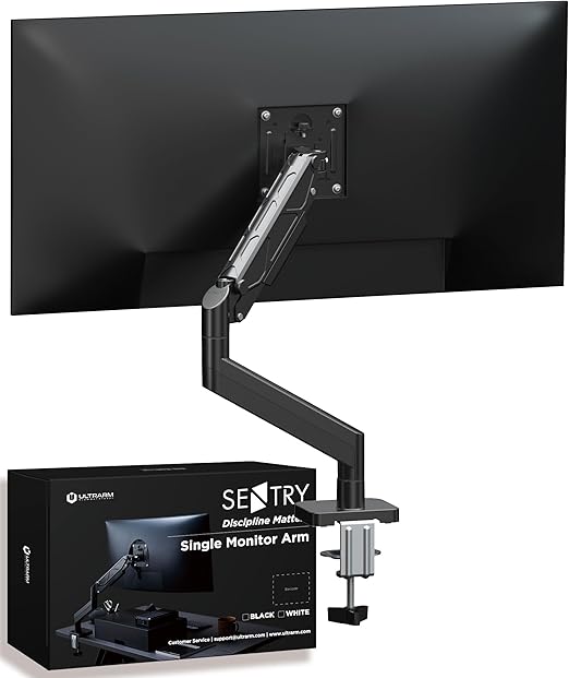 ULTRARM Single Monitor Arm Desk Mount Clamp For 17-34 Inch Screens Max 10KG NEW