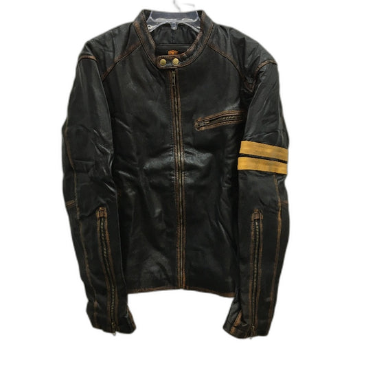 Superior Leather Garments Leather Biker Motorcycle Vintage Jacket Mens Sz L NEW