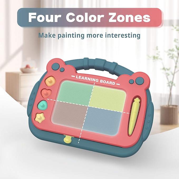 Magnetic Drawing Doodle Board With Stamps & Legs Kids Toddlers Toys Age 3+ NEW