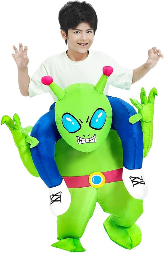 Inflatable Alien Kids Costume Funny Blow Up Adjustable Halloween Carnival NEW