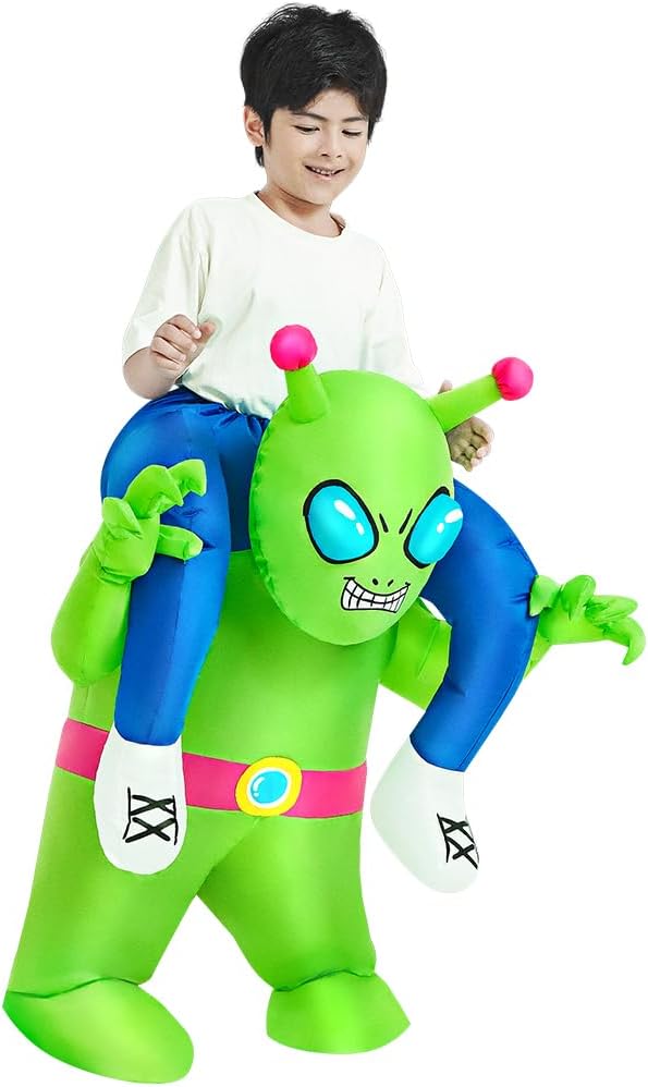 Inflatable Alien Kids Costume Funny Blow Up Adjustable Halloween Carnival NEW