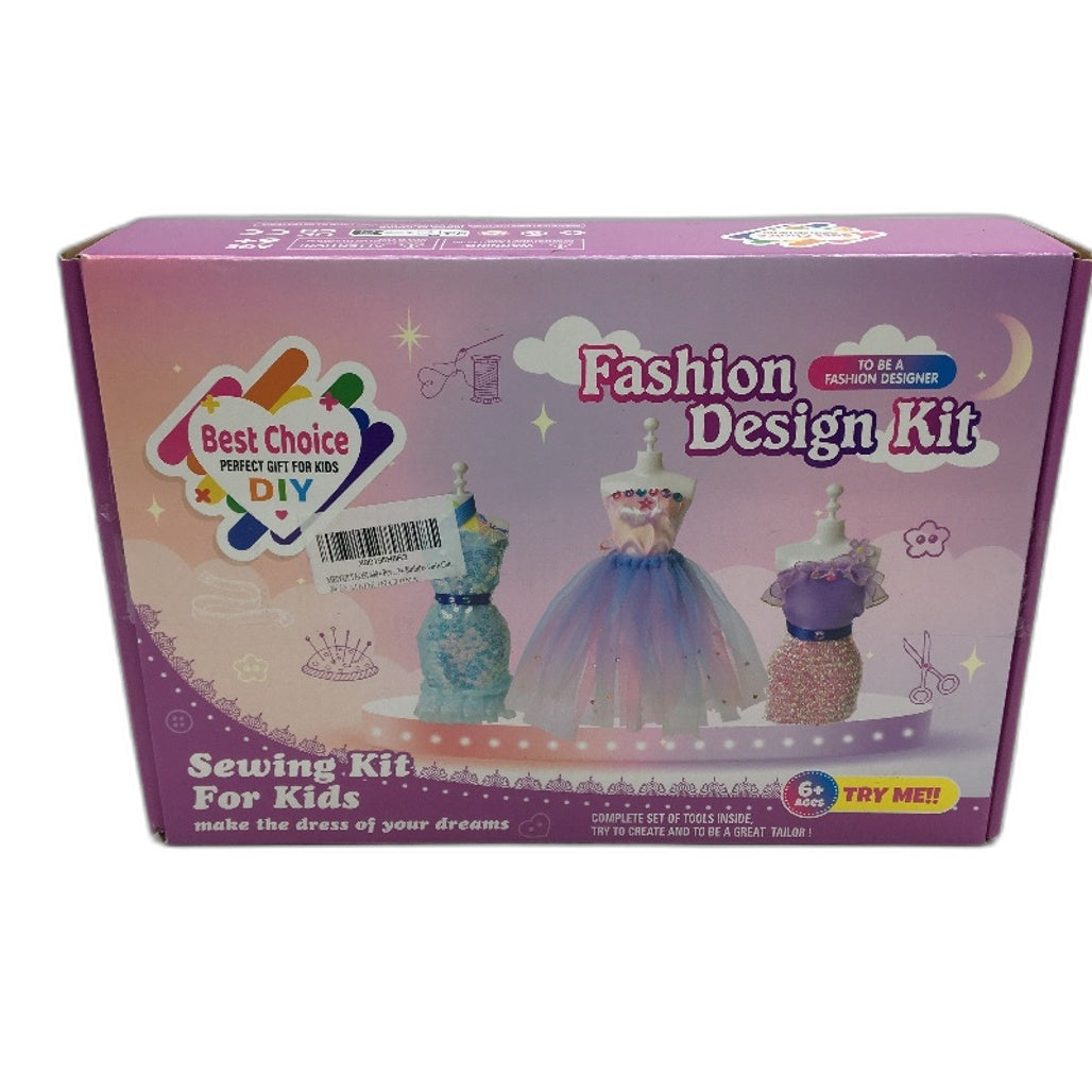 Fashion Design Sewing Kit Toys 600Pcs Creative DIY Doll Dress Clothes Age 6+ NEW