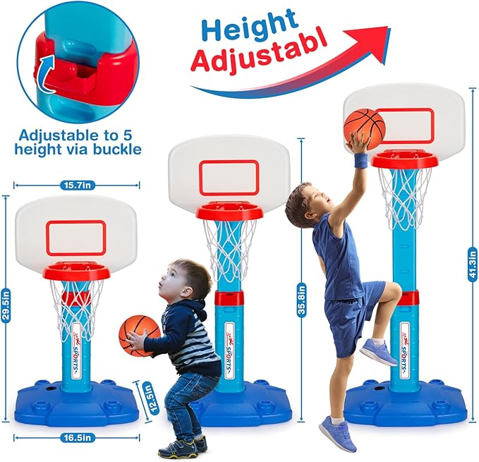 Lacchoufee Mini Kids Basketball Hoop With 3 Balls Adjustable Height Age 1+ NEW