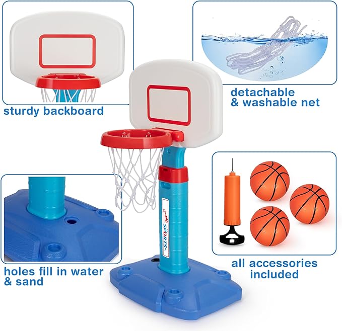 Lacchoufee Mini Kids Basketball Hoop With 3 Balls Adjustable Height Age 1+ NEW