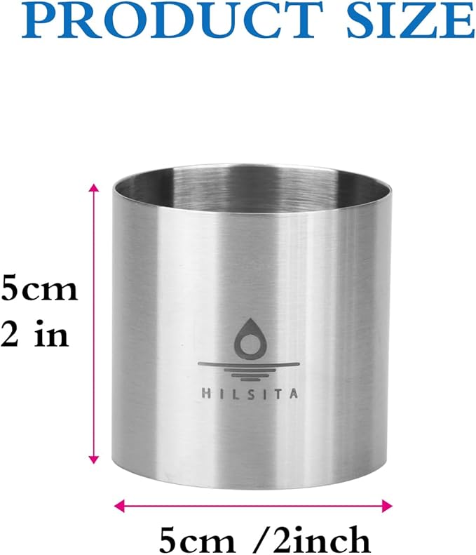 Hilsita 8PCS Stainless Steel Seamless Mousse Cake Ring Mold Round Cutter NEW