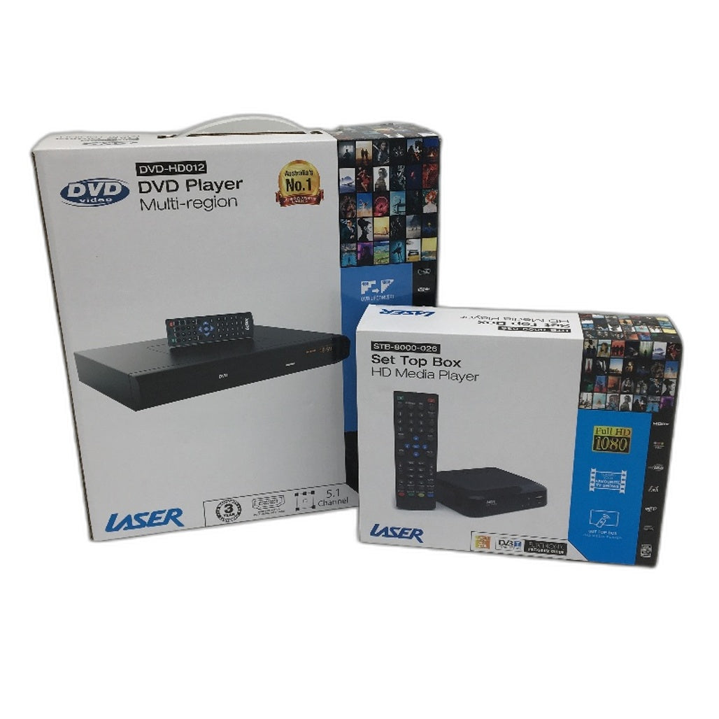 Laser Multiregion DVD Player and Set Top Box HD Media Player Bundle NEW