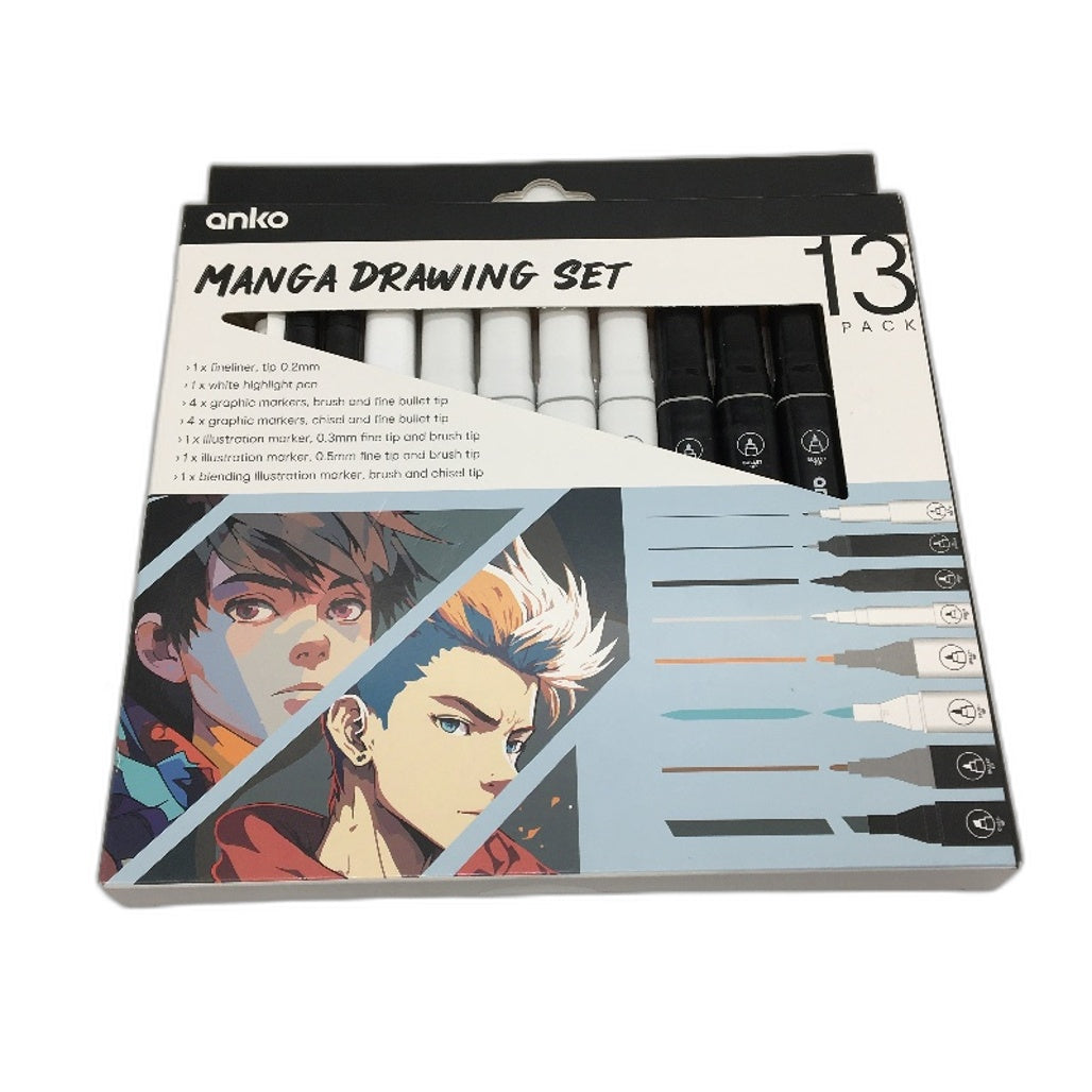 3 Pack Dual Tip Colour Markers, Manga Pens and Air Dry Clay Art Bundle NEW