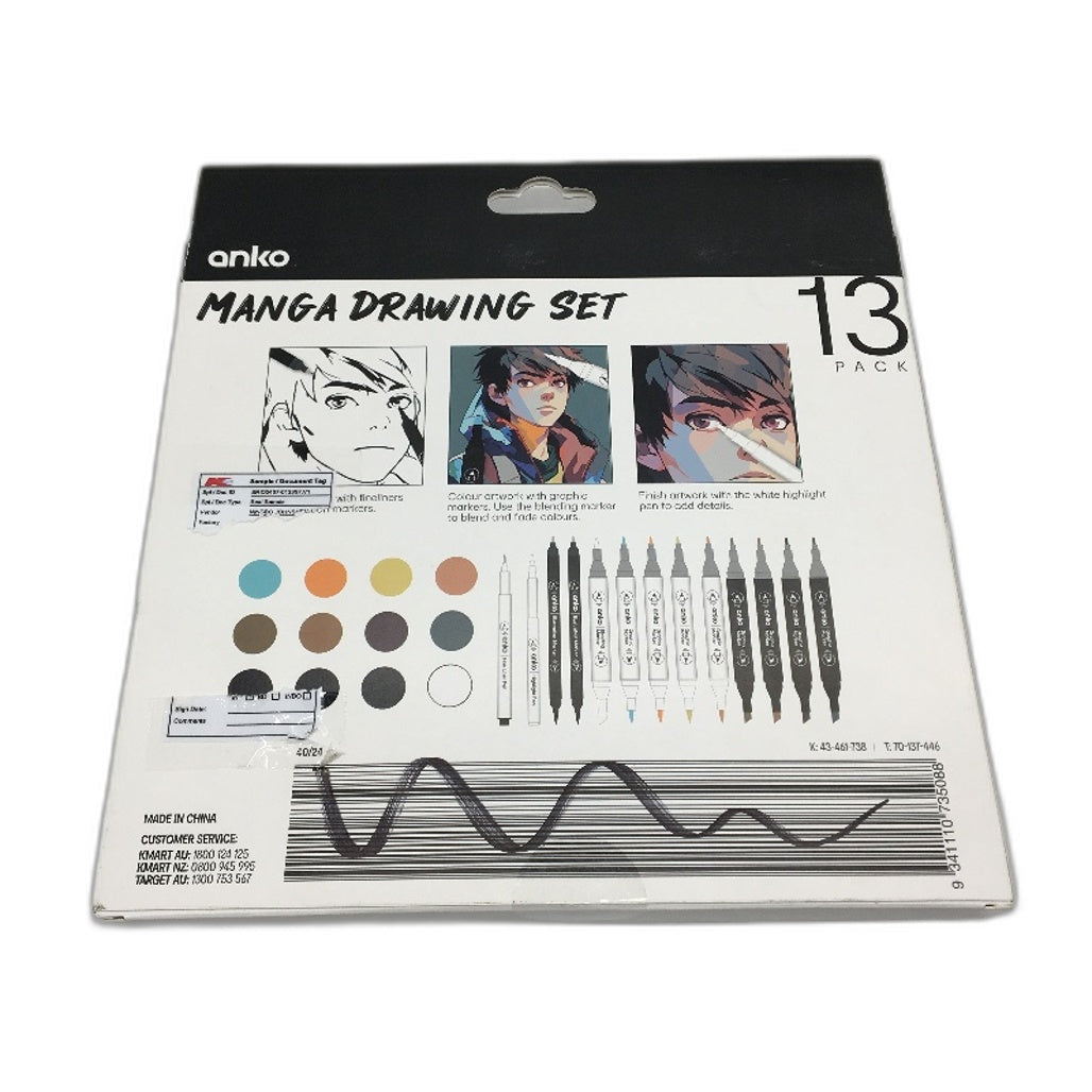 3 Pack Dual Tip Colour Markers, Manga Pens and Air Dry Clay Art Bundle NEW