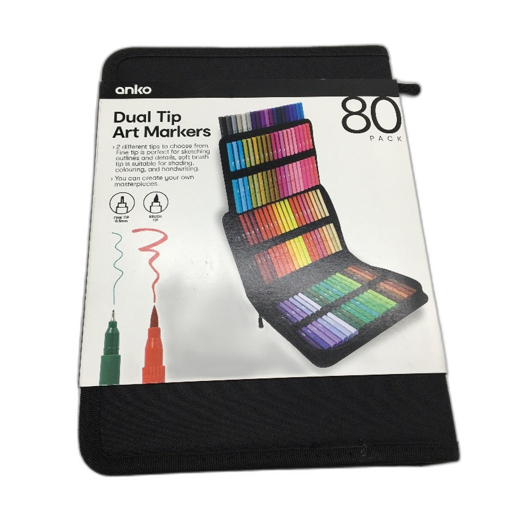 3 Pack Dual Tip Colour Markers, Manga Pens and Air Dry Clay Art Bundle NEW