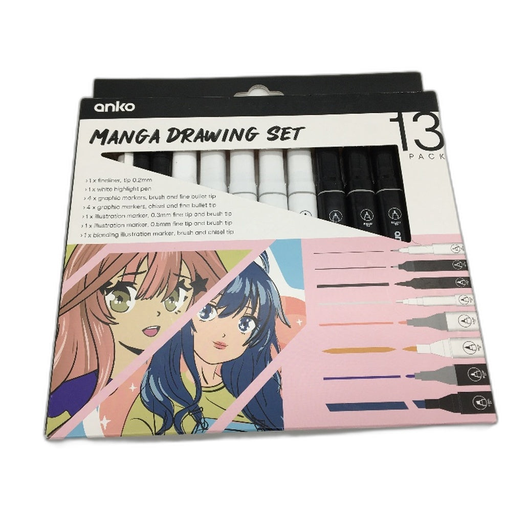 3 Pack V2 Sketch & Colour Set, Manga Pens and Air Dry Clay Art Bundle NEW