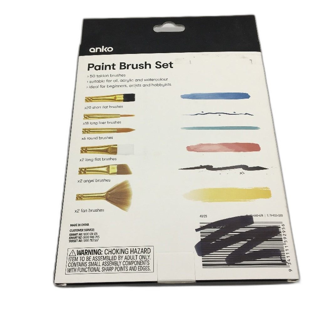 3 Pack Paint By Numbers, Tote Bag Art Kit and 50 Pack Brush Set Bundle NEW