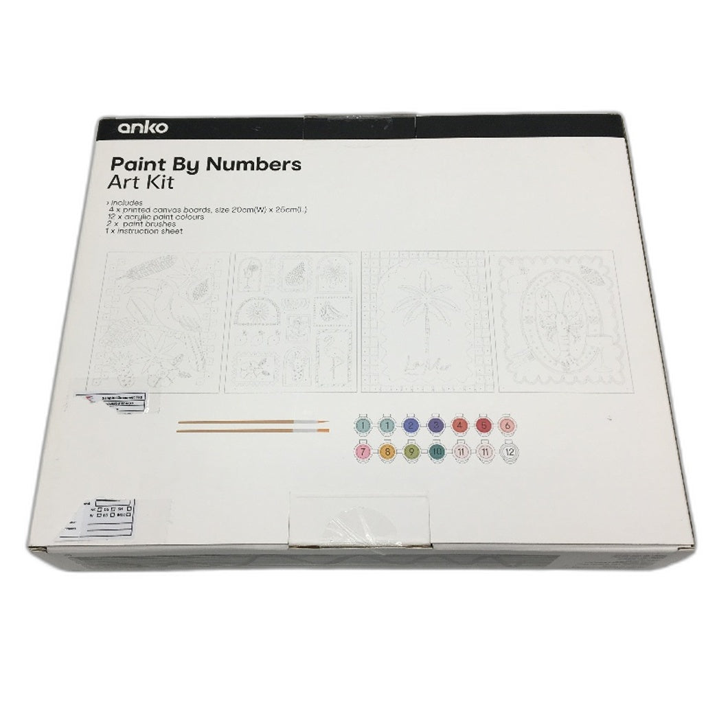 3 Pack Paint By Numbers, Tote Bag Art Kit and 50 Pack Brush Set Bundle NEW