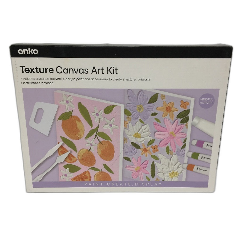 3 Pack Texture Canvas Art Kit, Ceramic Paint Palette and Brush Set Bundle NEW