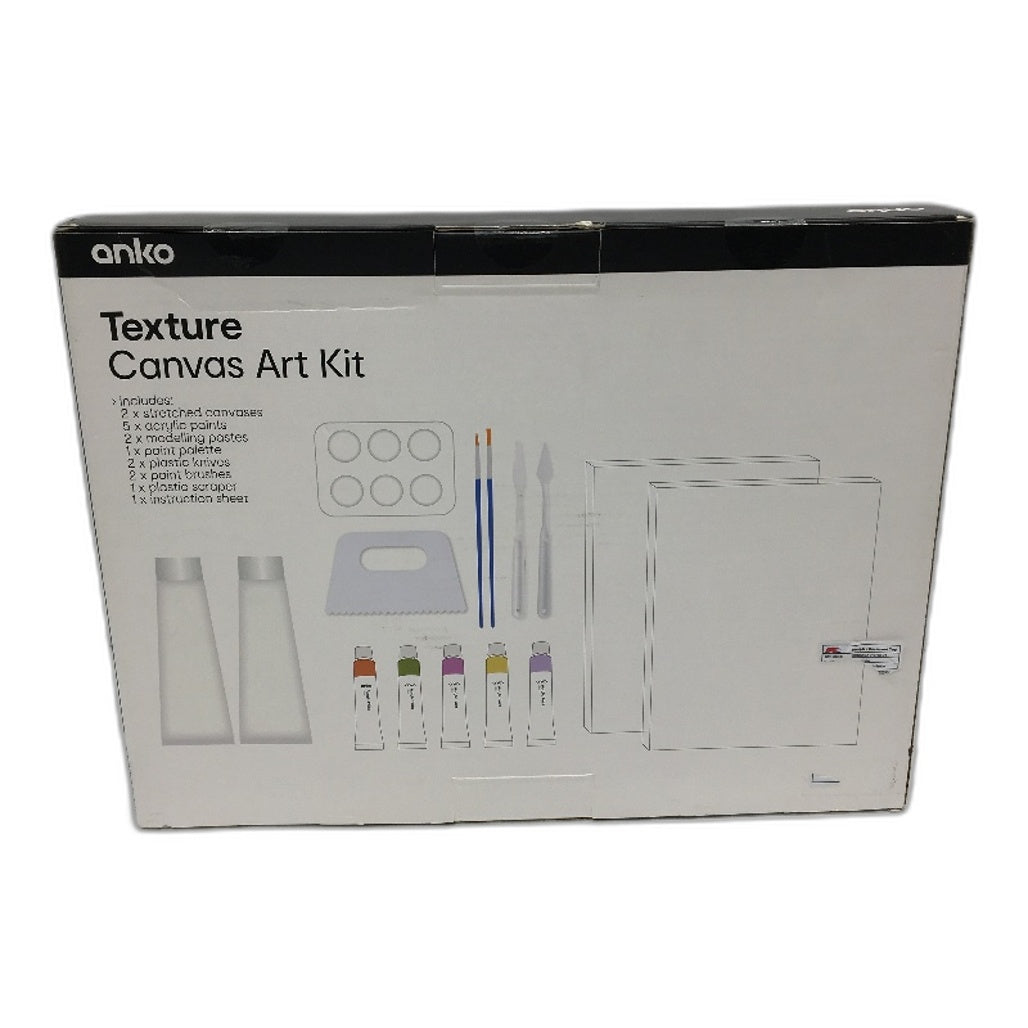 3 Pack Texture Canvas Art Kit, Ceramic Paint Palette and Brush Set Bundle NEW