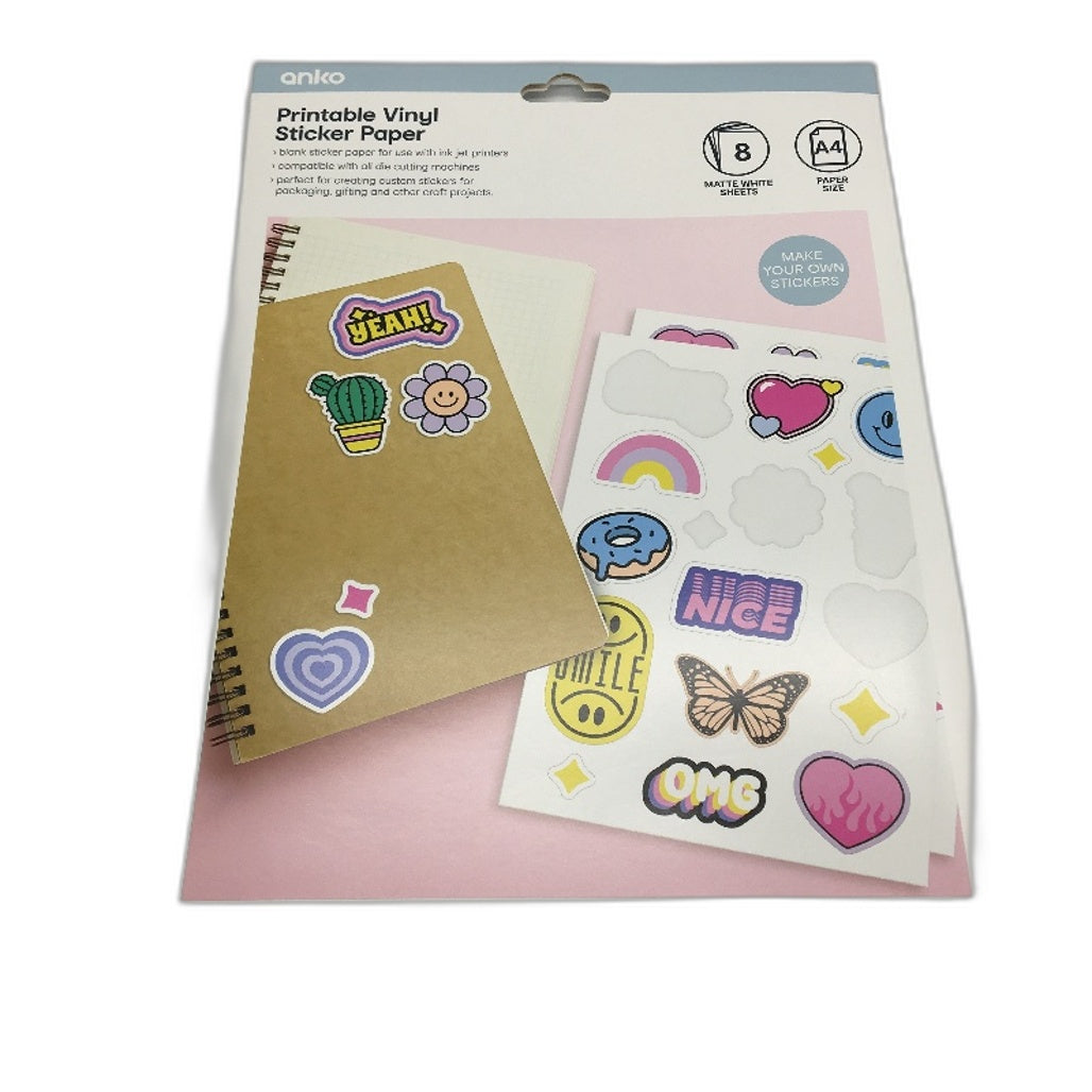 3 Pack Watercolour Card Kit, Vinyl Sticker Paper & 108pc Markers Art Bundle NEW