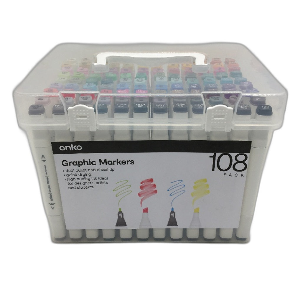 3 Pack Watercolour Card Kit, Vinyl Sticker Paper & 108pc Markers Art Bundle NEW