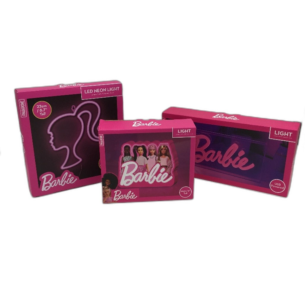 3 Pack Paladone Barbie Logo Desktop & Wall Mounted Home Decor LED Lights NEW