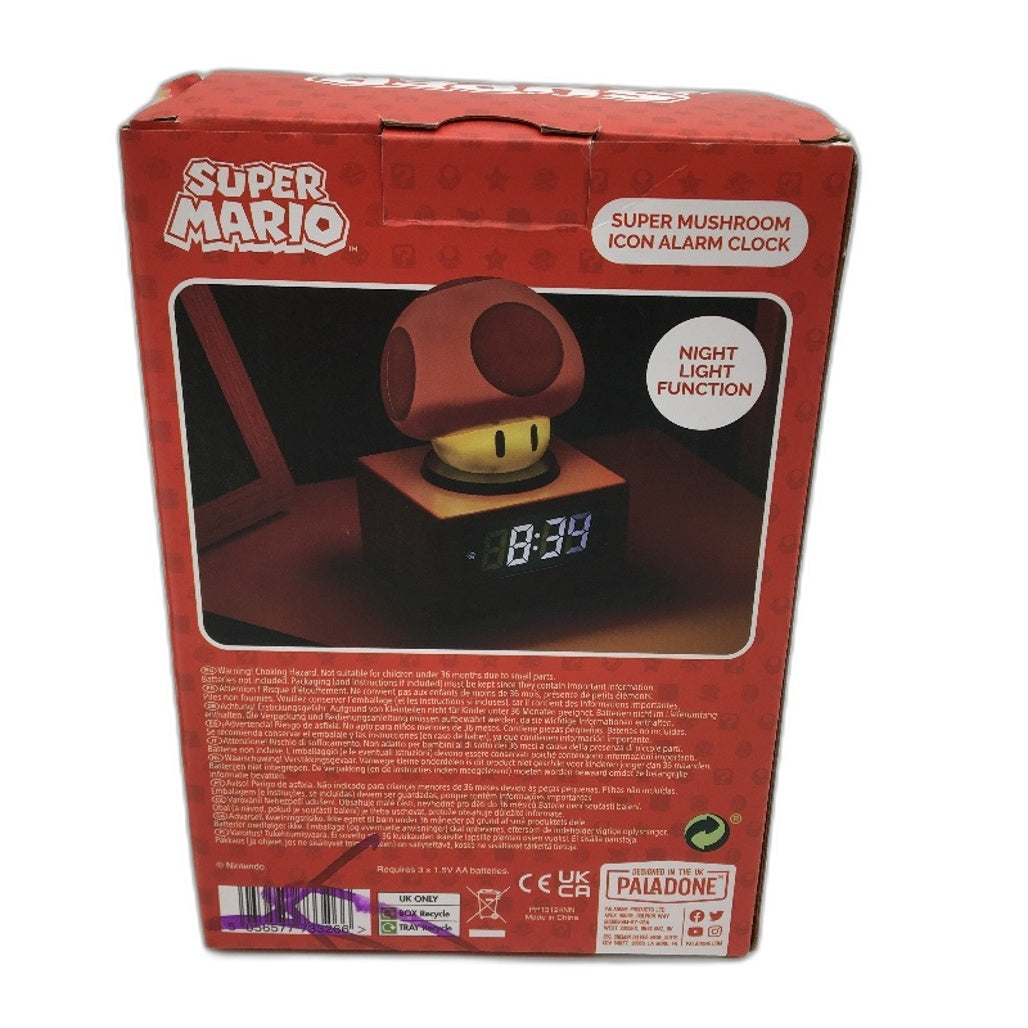 3 Pack Paladone Super Mario Mushroom & Green Shell Lights and Alarm Clock NEW