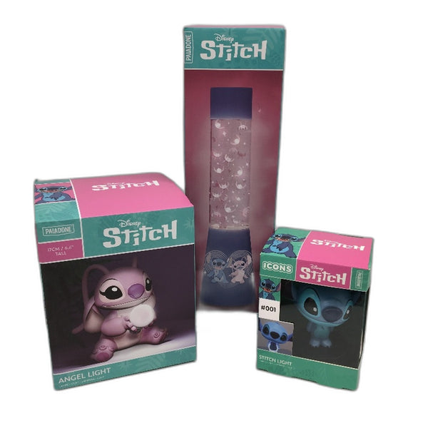 3 Pack Disney Stitch and Angel Desktop Home Decor Collectable Lights NEW