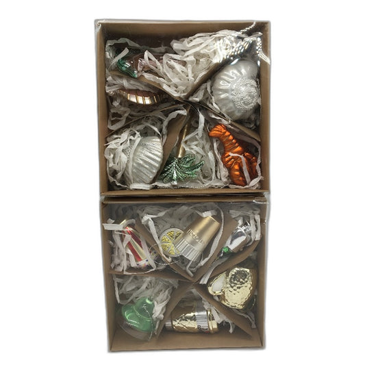 2 Pack 12 Piece Assorted Drink and Ocean Theme Christmas Tree Ornaments NEW